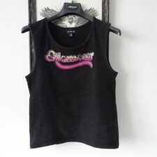 top canotta canottiera con scritta Glamour pailettes Oviesse marrone tg m maglia
