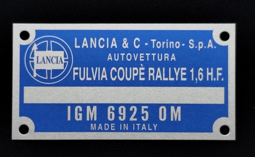 Plaque moteur lancia - plaque,