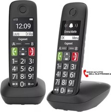 Telefono Cordless Gigaset E290 DUO Vivavoce Suoneria Forte Numeri e Tasti Grandi