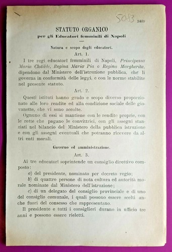 Napoli statuto organico - napoli,, x