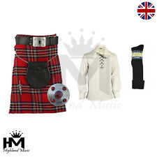 Set completo kilt scozzese 8 pezzi - Royal Stewart tartan con camicia giacobita di HW