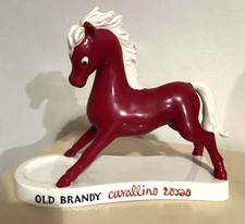 Ceramica pubblicitaria e ORIGINALE brandy SIS Cavallino Rosso Carosello anni '60