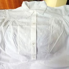 ANTICA CAMICIA DA NOTTE della nonna in COTONE -RICAMI, SMERLI -ml -colore bianco