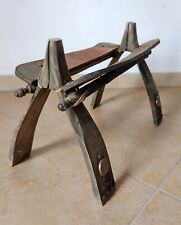 Antica sella di Cammello Dromedario, sgabello in legno rustico - anni '60