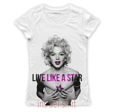 MAGLIETTA MARILYN MONROE maglia donna stella live like a star cool T-SHIRT GIRL