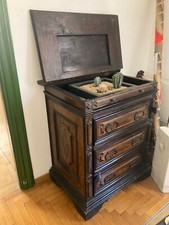 Mobile Antico in legno  a Ribalta 3 ripiani interni integro in buono stato