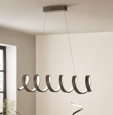 Ciondolo a goccia luce soffitto a spirale grigia altezza regolabile luce moderna camera da letto