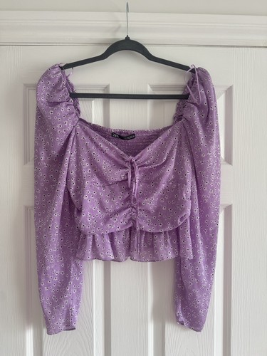 Top zara floreale - lilla, stampa
