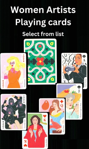 Women artists playing cards - women,
