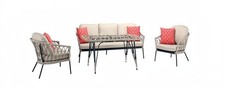 Divano beige rattan lussuoso