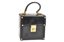 Autentica borsa a mano Versace vintage Sunburst Vanity in pelle nera 2480N