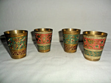 Set 4 bicchieri vintage ottone