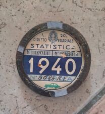 BOLLO PORTA BOLLO DI CIRCOLAZIONE AUTO 1940 TARGA Reggio Emilia  