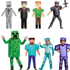 Costume Carnevale Bambini Halloween Party Cosplay Minecraft Gioco Fancy Abbigliamento