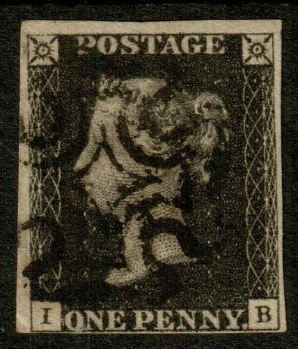 1840 penny black plate - , qv