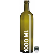 BOTTIGLIA MARASCA in VETRO VERDE UVAG per OLIO LIQUORE 1000 ml + TAPPO DOSATORE