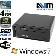 Micro PC ASRock ION 330 Pro Windows 7 SSD 250GB Samsung Intel Atom 4GB WiFi HDMI