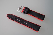 Cinturino in gomma nero-rosso ansa 22mm
