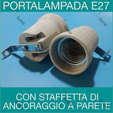 Portalampada in Ceramica E27 con staffa a 90 gradi da parete soffitto