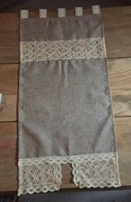 Tende 2 pezzi uguali Colore Corda Tessuto Misto Lino Acrilico E Pizzo Shabby