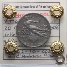 DN - Regno d'Italia - 20 centesimi 1908 qSPL - Vittorio Emanuele III - 13662