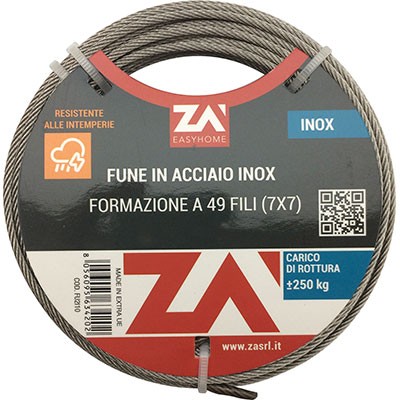 Fune acciaio inox mm 5 - d.mm,