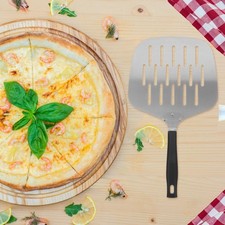  Pala per pizza: paletta per pizza forata in acciaio inox con manico per la