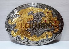 EL CHARRO Fibbia [3 ZIRCONI] Modello E204 Ovale (7.5 x 10) 80 Grammi (PANINARO)