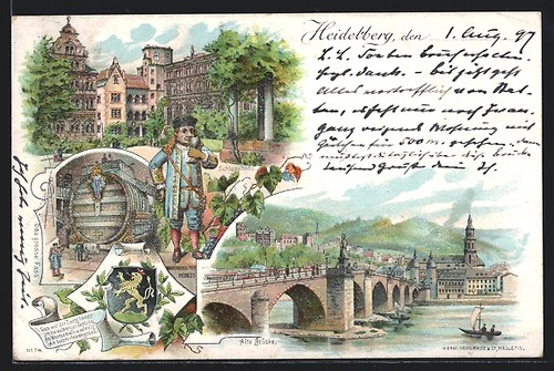 Litografia heidelberg perkeo - litografia, heidelberg,