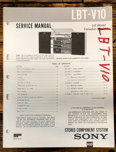 Sony lbt v10 - lbt-v10, stereo