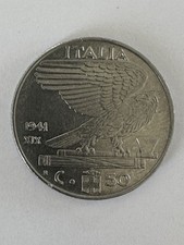 Moneta da Collezione 50 centesimi 1941 Italia Errore Conio Testa Rovesciata