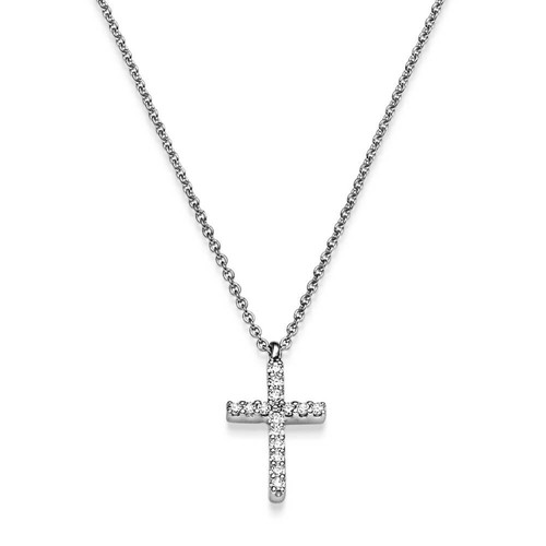 Collana croce oro bianco - collana,