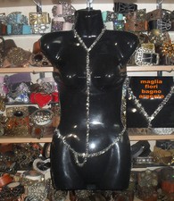 collarino cintura maglia metallo fiorellini bagno argento  anche su misura  