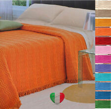 Copriletto Estivo Tessuto Jaquard Ciniglia 100% Cotone 12 Colori prodotto Italia