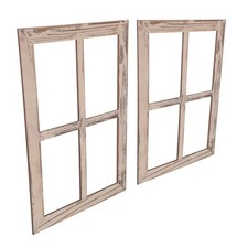  2 Pcs Finte Finestre Legno