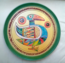 GRANDE PIATTO CERAMICA  COTTO VENETO firmato Luigi Rincicotti Ø 38.5 cm design