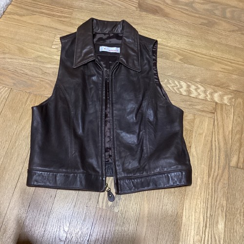 Gilet donna pelle marrone
