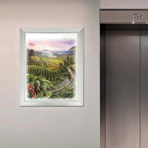 Cornice poster led argento - cornice,