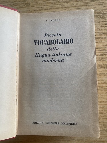 Piccolo vocabolario della - vocabolario,