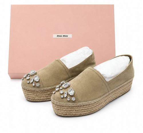 Miu crystal suede platform - suede,