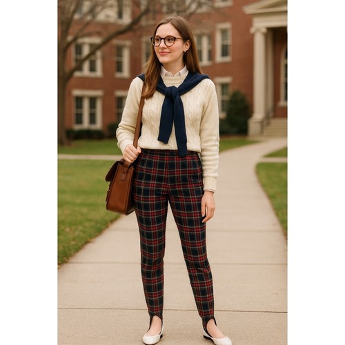 Pantalone donna vintage tartan