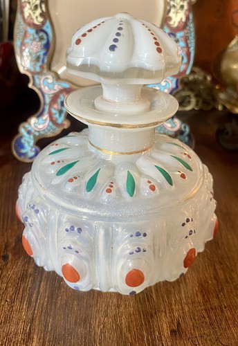 Gros flacon opaline blanche - gros,