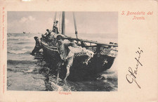 29-140) S BENEDETTO TRONTO SPIAGGIA ( BARCA PESCA NARNI ? ) ANIMATA VIAGGIATA