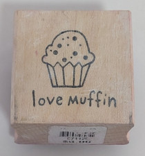 Timbro in legno/gomma "Love Muffin" Cupcake