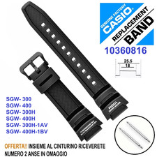 Cinturino Cinghia Per Orologio Casio SGW-300H SGW-400H SGW-300 SGW-400 18mm Nero