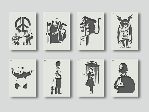 Banksy stencil per arte - stencil,