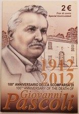 REPUBBLICA ITALIANA 2 EURO 2012 GIOVANNI PASCOLI