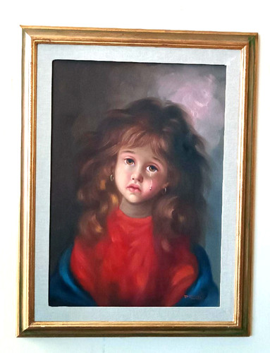 Dipinto olio tela ritratto - su,