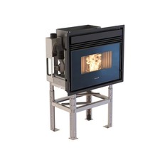 Inserto pellet Ravelli RBV 8010 estraibile camino ventilato 10kw frontale vetro