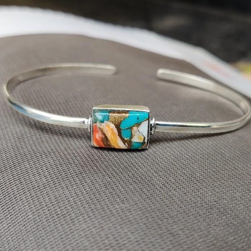 Bracciale rigido cuff pietra - rigido,